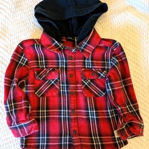 Art Class Boys Button-down Shirt with Hood Sz. 2T